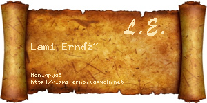 Lami Ernő névjegykártya